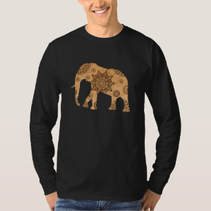 Elephant Mandala Spirituelles Muster Gold Shadow T-Shirt