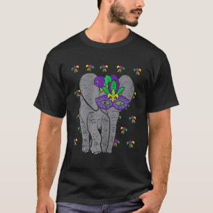 Elephant Mardi Gras Mask Niedlich Carnival Nola Me T-Shirt