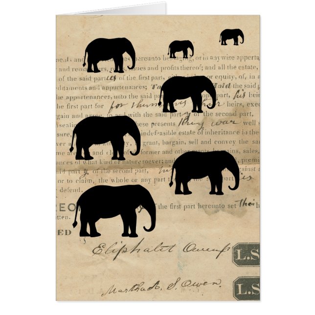 Elephant März auf der Deed Ephemera Card der 1860e (Vorne)