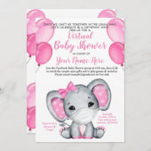 Elephant Mask Virtual Shower Baby Einladung (Vorne/Hinten)