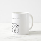Elephant, minimaler schwarz-weißer Mustername Kaffeetasse (VorderseiteRechts)
