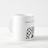 Elephant, minimaler schwarz-weißer Mustername Kaffeetasse (Vorderseite Links)