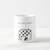 Elephant, minimaler schwarz-weißer Mustername Kaffeetasse (Mittel)