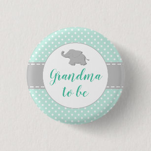 Elephant Mint Green Baby Shower Oma zu sein Button