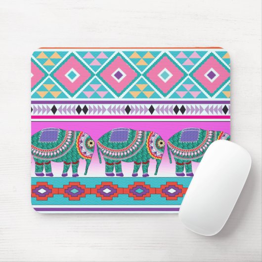 Elephant mit Azteken-Muster Mousepad (Mit Mouse)