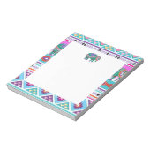 Elephant mit Azteken-Muster Notizblock (Rotiert)