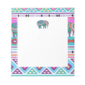 Elephant mit Azteken-Muster Notizblock (Vorderseite)