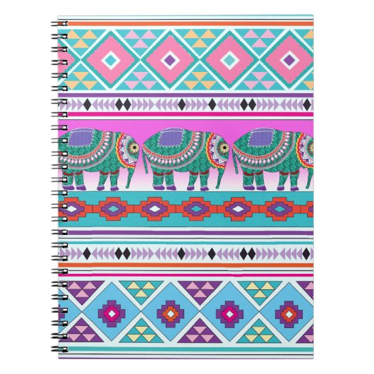 Elephant mit Azteken-Muster Notizblock (Vorderseite)
