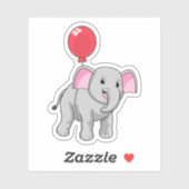 Elephant mit Balloon Aufkleber (Blatt)