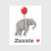 Elephant mit Balloon Aufkleber (Blatt)