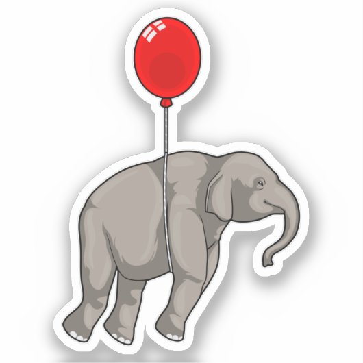 Elephant mit Balloon Aufkleber (Vorderseite)
