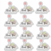 Elephant mit Balloon Baby Dusche Danke Set Aufkleber (Vorderseite)