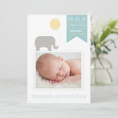 Elephant mit Balloon Foto Geburtserklärung Ankündigung (Stehend Vorderseite)