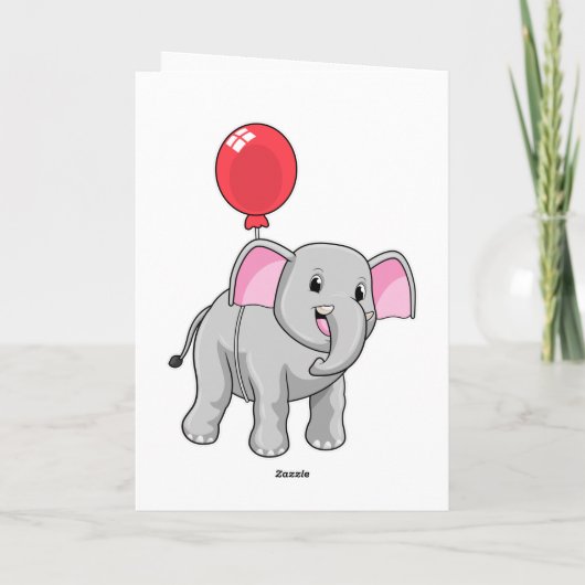 Elephant mit Balloon Karte (Rückseite)