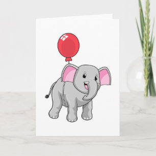 Elephant mit Balloon Karte