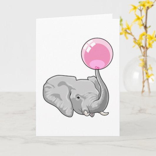 Elephant mit Balloon Karte (Gelbe Blume)