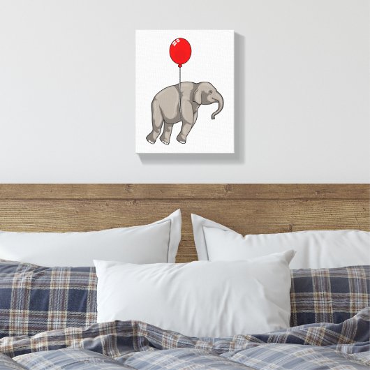 Elephant mit Balloon Leinwanddruck (Insitu (Schlafzimmer))