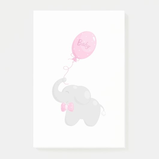 Elephant mit Balloon Post-it Klebezettel (Vorderseite)
