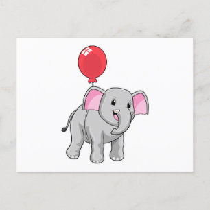 Elephant mit Balloon Postkarte