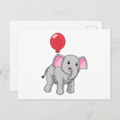 Elephant mit Balloon Postkarte (Vorne/Hinten)