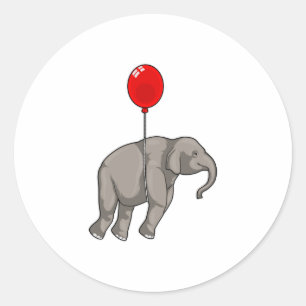 Elephant mit Balloon Runder Aufkleber