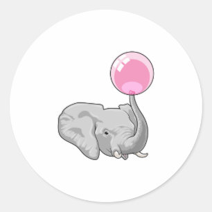 Elephant mit Balloon Runder Aufkleber