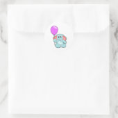 Elephant mit Balloon Runder Aufkleber (Tasche)