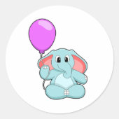 Elephant mit Balloon Runder Aufkleber (Vorderseite)