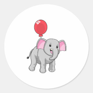 Elephant mit Balloon Runder Aufkleber