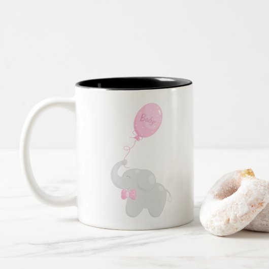 Elephant mit Balloon Zweifarbige Tasse (Mit Donut)