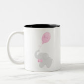 Elephant mit Balloon Zweifarbige Tasse (Links)