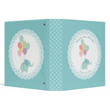 Elephant mit Balloons Aqua Baby Album Binder
