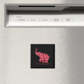 Elephant mit Blume Gehirnaneurysma Awareness Ribb Magnet (In Situ (Geschirrspüler))