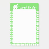 Elephant mit Daisy Pattern Post-it Klebezettel (Vorderseite)