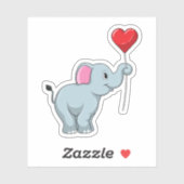 Elephant mit Heart Balloon Aufkleber (Blatt)