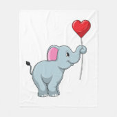 Elephant mit Heart Balloon Fleecedecke (Vorderseite)