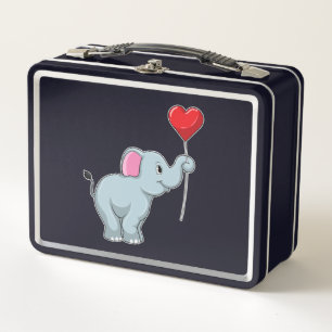 Elephant mit Heart Balloon Metall Brotdose