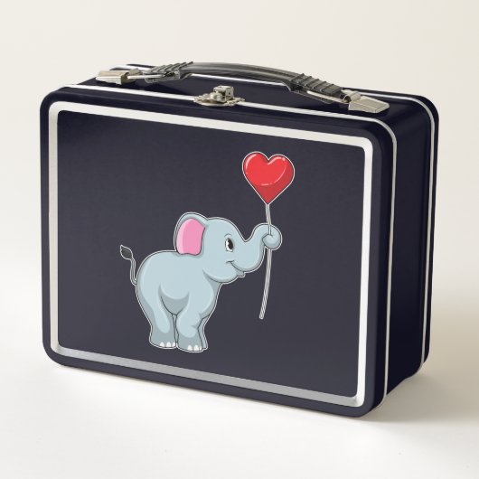Elephant mit Heart Balloon Metall Brotdose (Vorderseite)