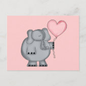 Elephant mit Heart Balloon Postkarte (Vorderseite)