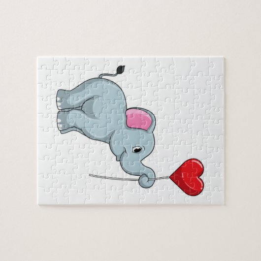 Elephant mit Heart Balloon Puzzle (Horizontal)