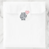 Elephant mit Heart Balloon Runder Aufkleber (Tasche)