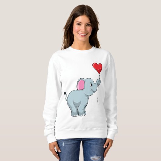 Elephant mit Heart Balloon Sweatshirt (Vorne ganz)