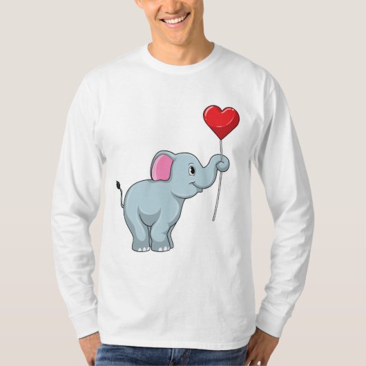 Elephant mit Heart Balloon T-Shirt (Vorderseite)
