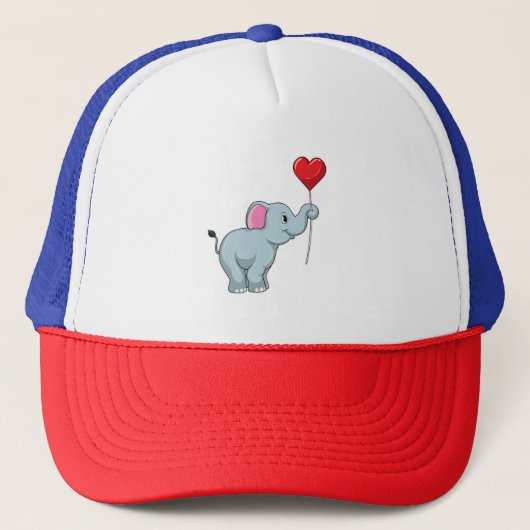 Elephant mit Heart Balloon Truckerkappe (Vorderseite)