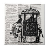 Elephant mit Howdah Dictionary Art Fliese (Vorderseite)