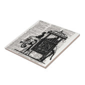 Elephant mit Howdah Dictionary Art Fliese (Seite)