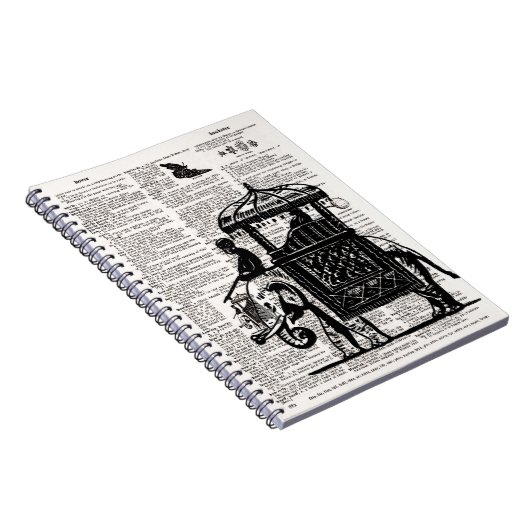 Elephant mit Howdah Dictionary Art Notizblock (Rechte Seite)