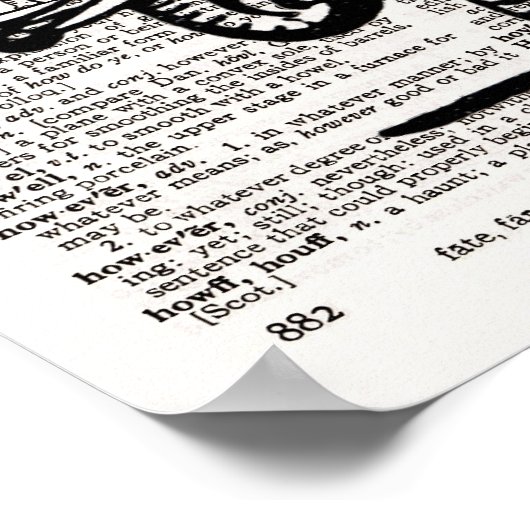 Elephant mit Howdah Dictionary Art Poster (Ecke)