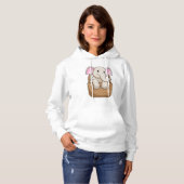 Elephant mit Korbweide Hoodie (Vorne ganz)