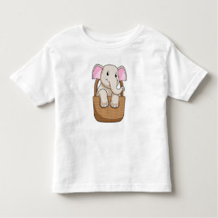 Elephant mit Korbweide Kleinkind T-shirt